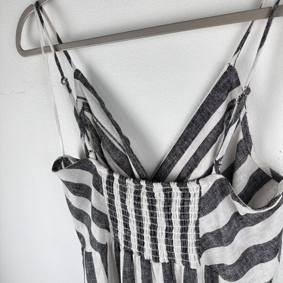 NWT Infinity Raine Love Tree Linen Button Up Stripe V Neck Dress, Size M - Picture 6 of 14